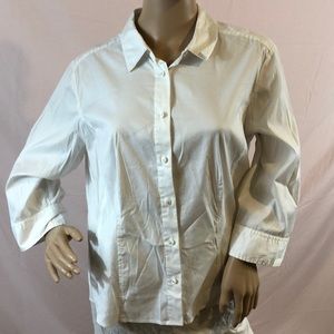 Talbots white button down top
